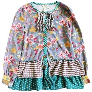 Matilda Jane (Once Upon A Time) Far Far Away Tunic Top Ruffles - Size 10 - EUC